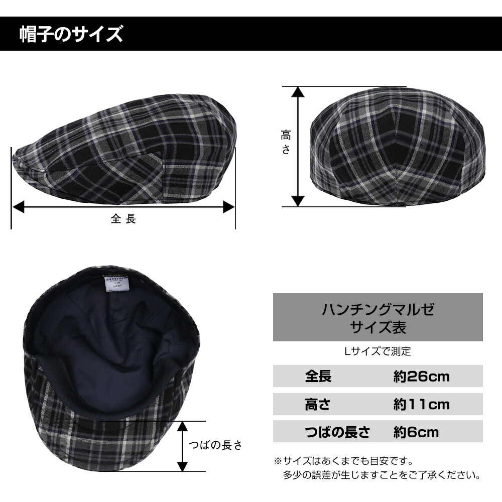 帽子のサイズ